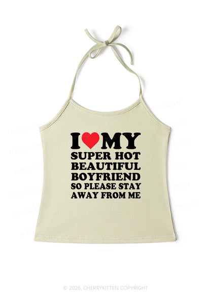 My Super Hot Boyfriend Y2K Halter Neck Cami Cherrykitten