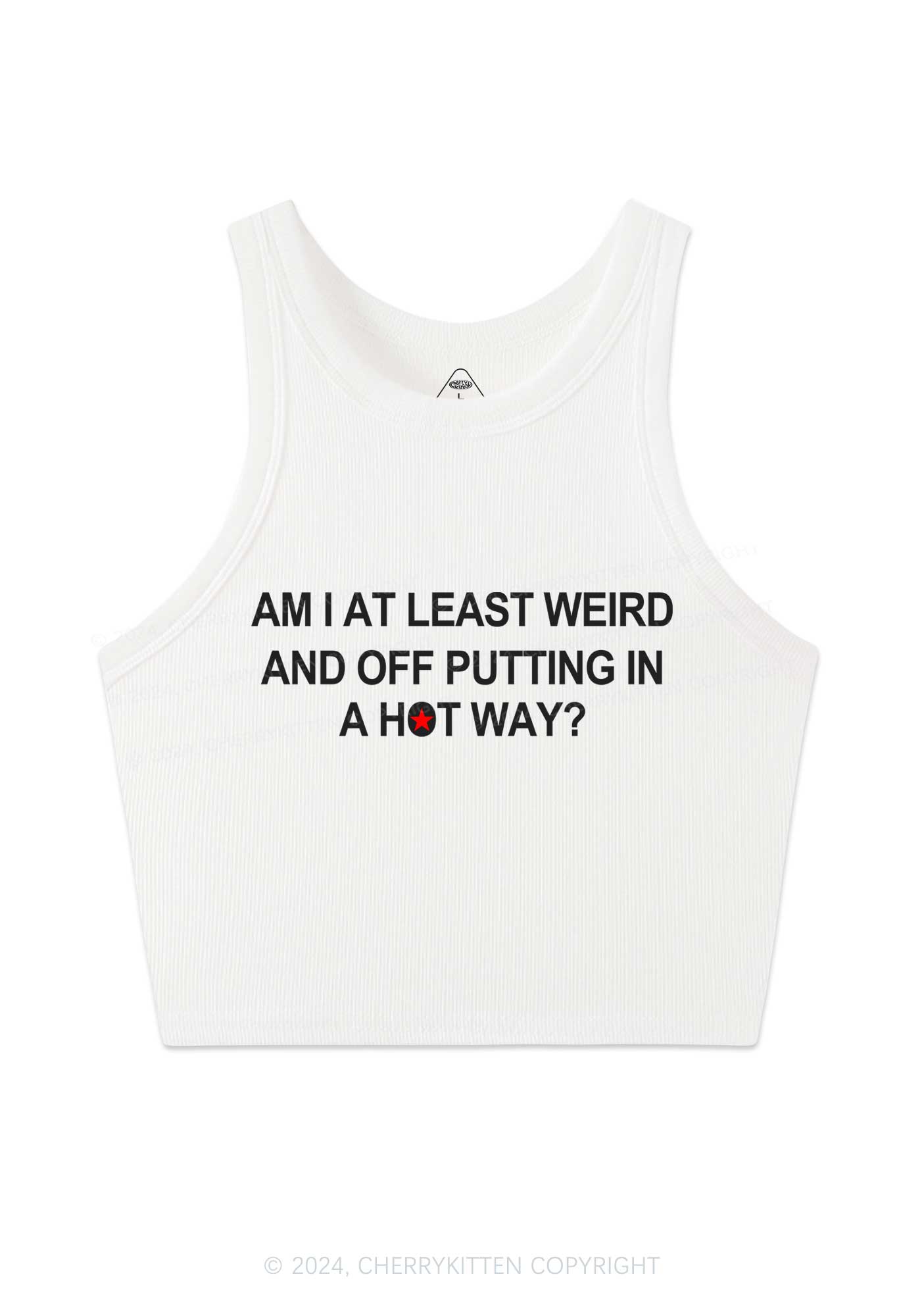 Am I Weird Y2K Crop Tank Top Cherrykitten