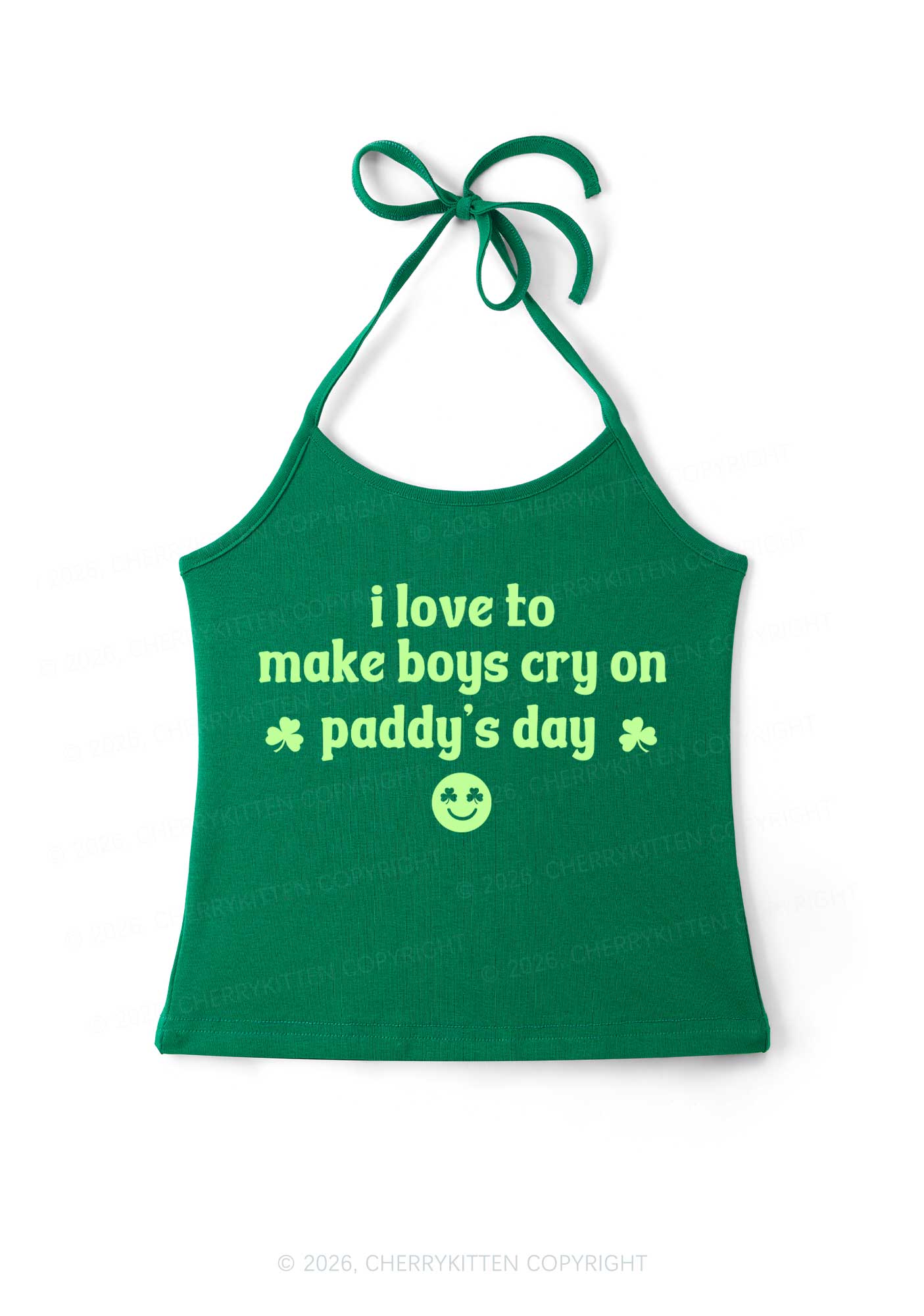 Make Boys Cry On Paddys Day St Patricks Y2K Halter Neck Cami Cherrykitten
