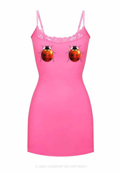 Ladybugs Y2K Lace Slip Dress Cherrykitten