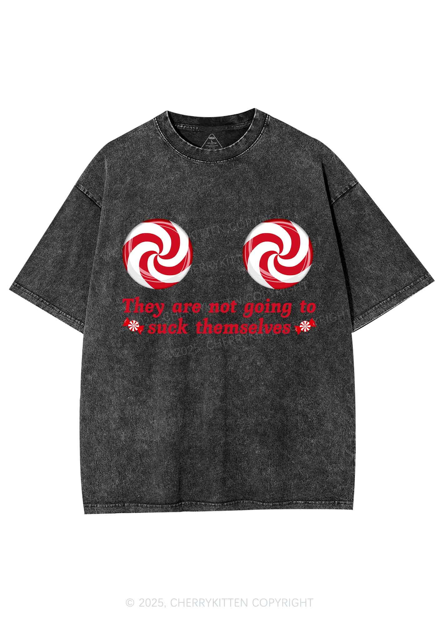 Christmas Suxk Themselves Y2K Shirts Washed Tee Cherrykitten