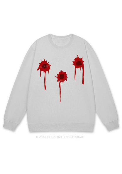 Blood Gun Bullet Hole Halloween Y2K Sweatshirt Cherrykitten