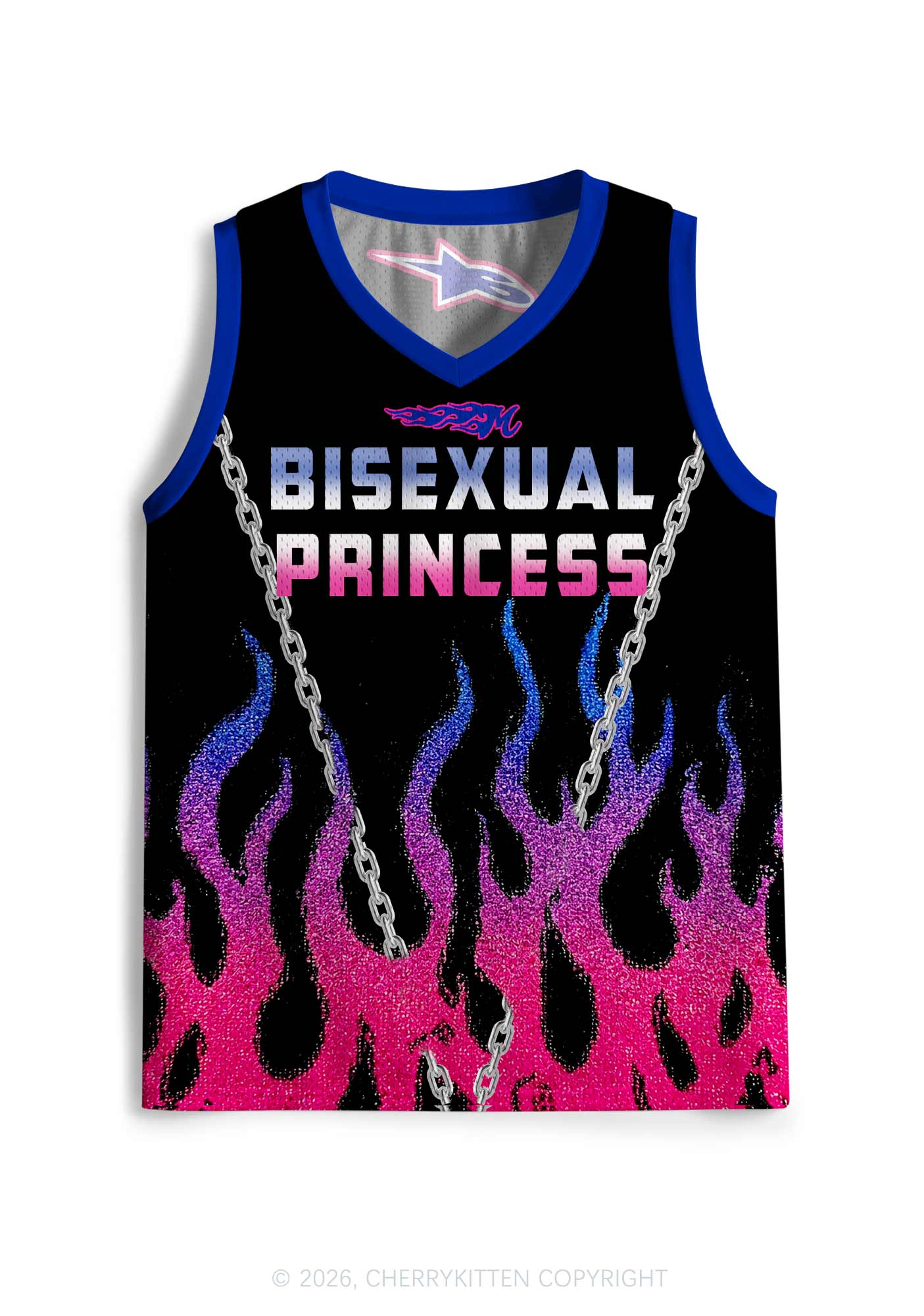 Bisexual Princess Flame Pride Y2K Sport Jersey Tank Cherrykitten