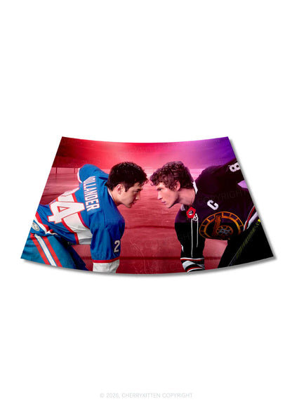 Hockey Duel HR Y2K Print Mini Skirt Cherrykitten