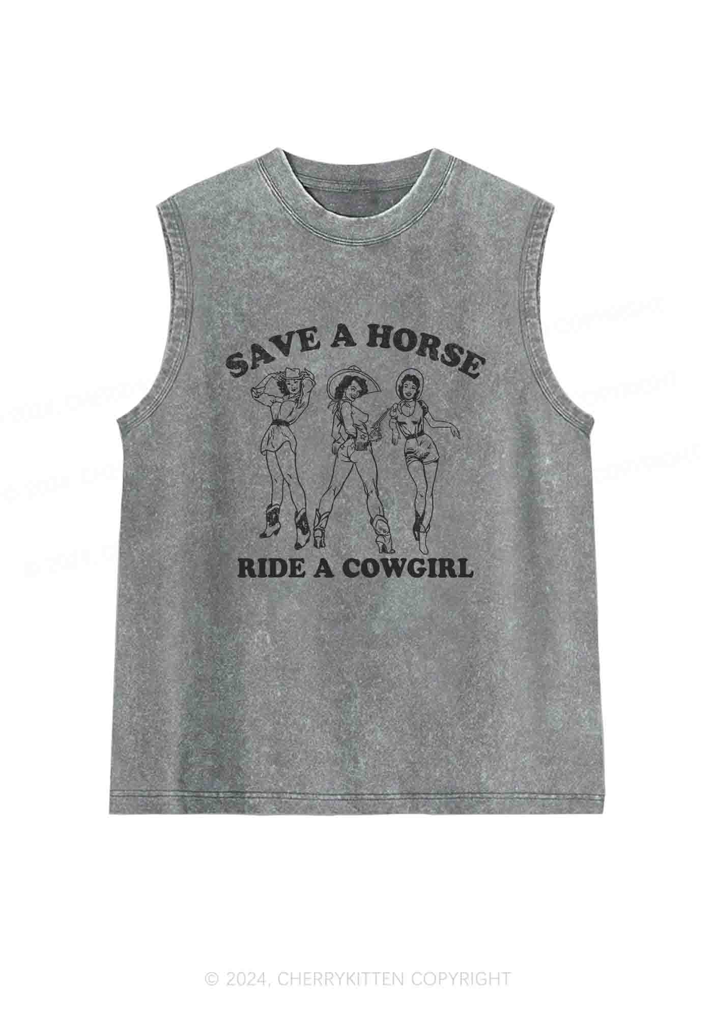 Ride A Cowgirl Y2K Washed Tank Cherrykitten