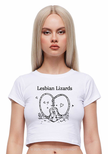 Lesbian Lizards Y2K Baby Tee Cherrykitten