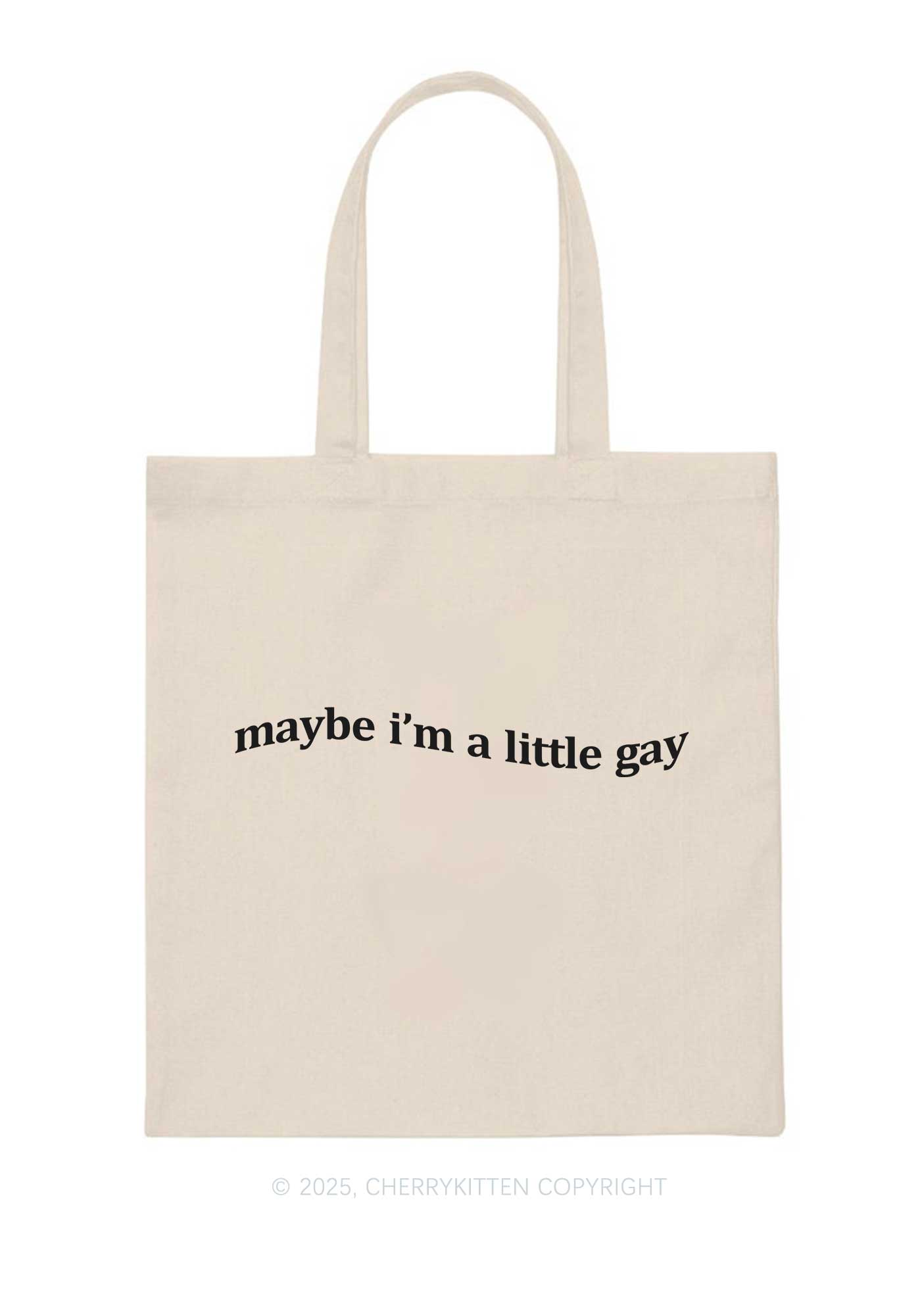 Maybe Im A Little Gay Pride Y2K Canvas Tote Bag Cherrykitten