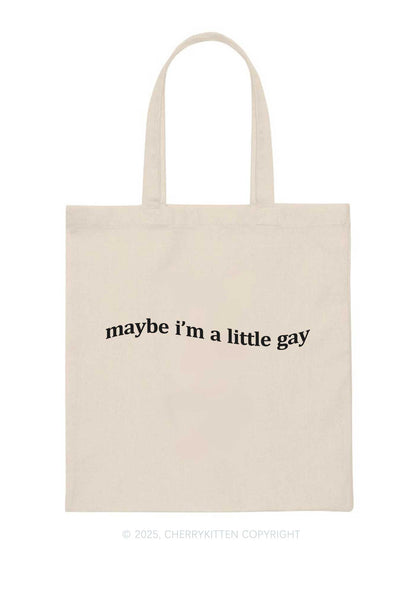 Maybe Im A Little Gay Pride Y2K Canvas Tote Bag Cherrykitten