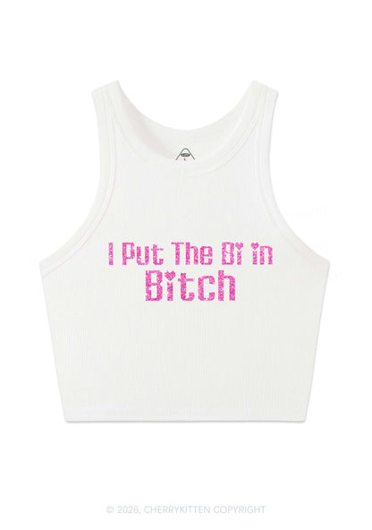Glitter Put The Bi In Bxxch Pride Y2K Crop Tank Top Cherrykitten