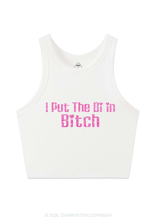 Glitter Put The Bi In Bxxch Pride Y2K Crop Tank Top Cherrykitten