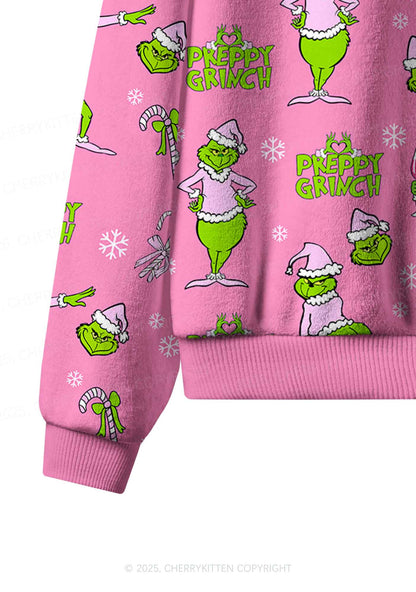 Christmas Preppy Guy Y2K Fleece Long Sleeve Pajama Set Cherrykitten