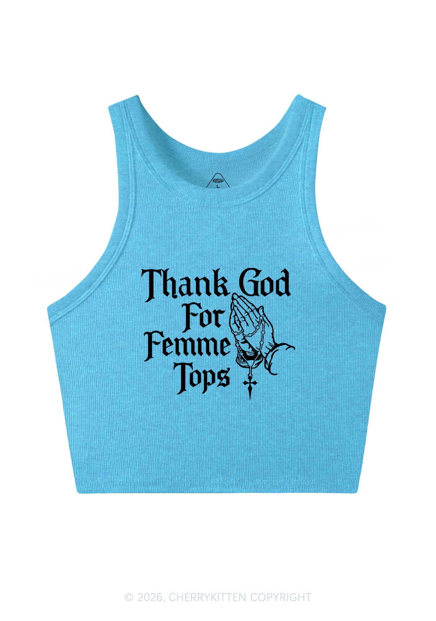 Thank God For Femme Tops Pride Y2K Crop Tank Top Cherrykitten