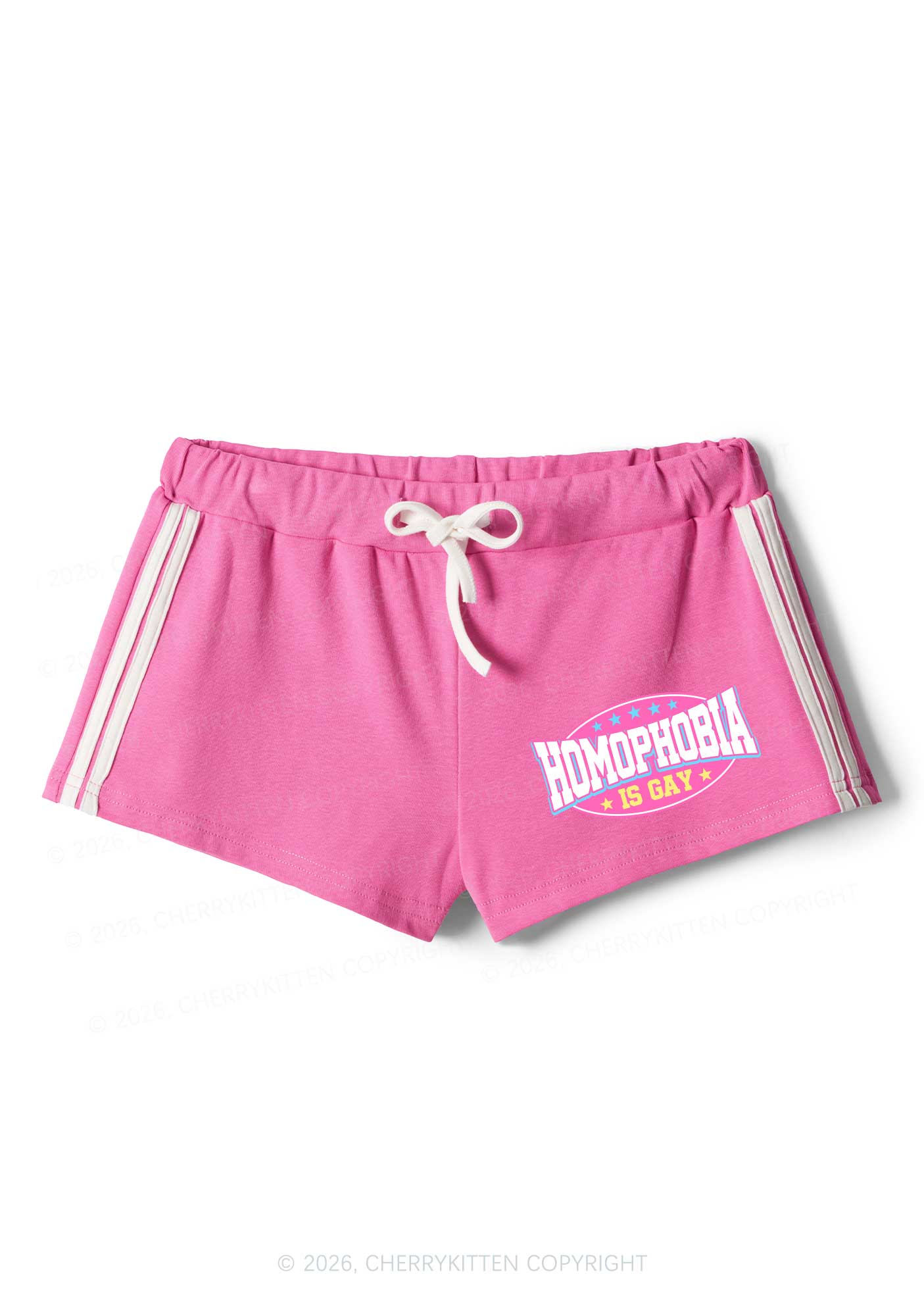 Homophobia Is Gay Pride Y2K Drawstring Mini Shorts Cherrykitten