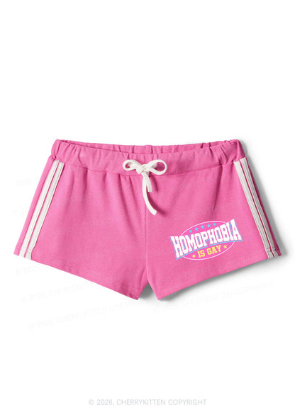 Homophobia Is Gay Pride Y2K Drawstring Mini Shorts Cherrykitten