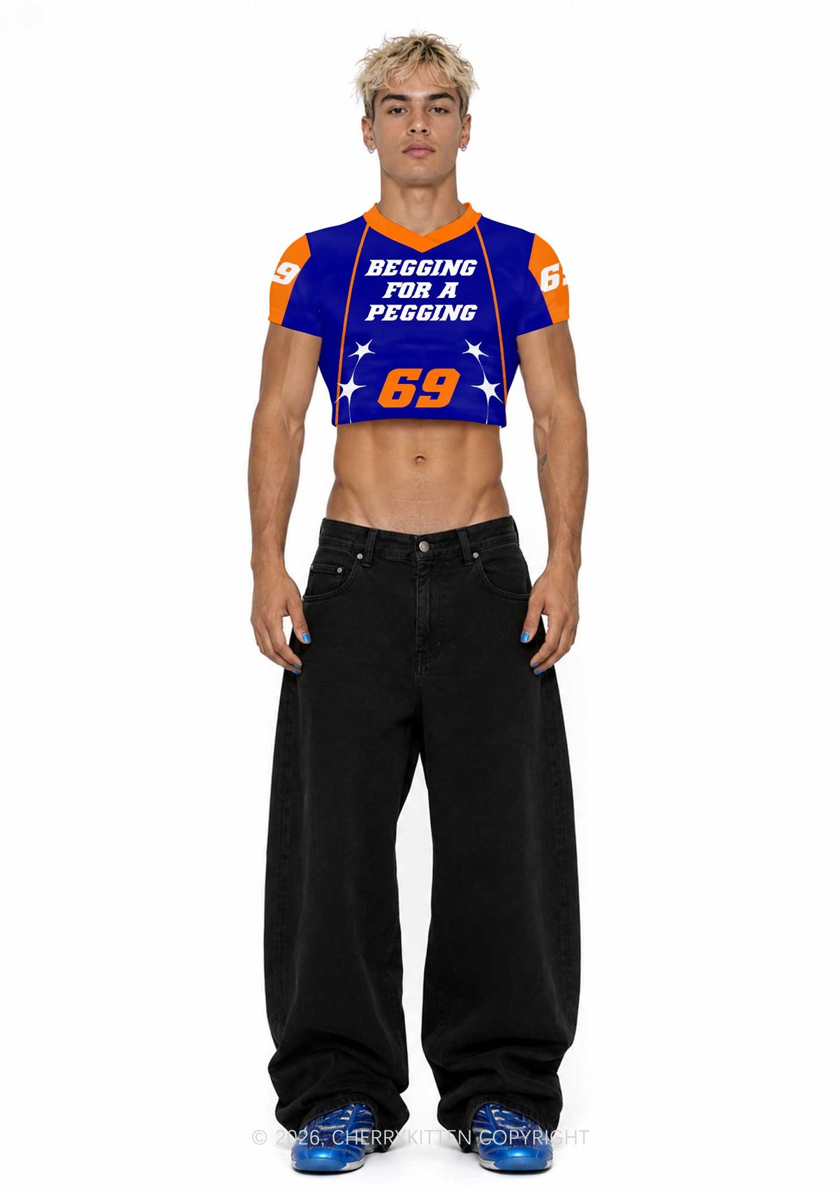 Begging For A Pegging Y2K Crop Football Jersey Shirts Cherrykitten