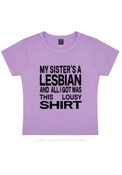 My Sisters A Lesbian Pride Y2K Baby Tee Cherrykitten