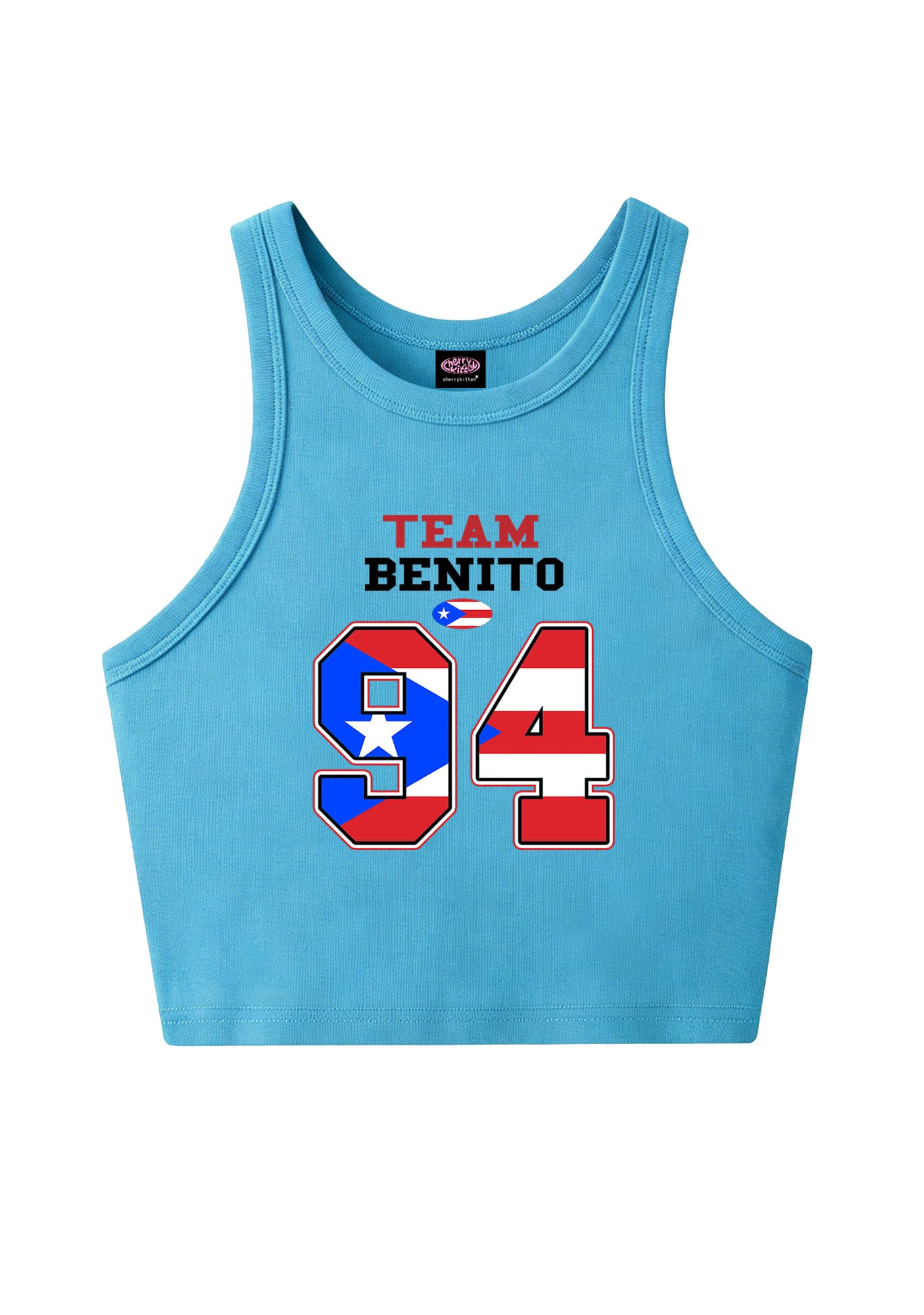 Black Team Bunny Y2K Crop Tank Top Cherrykitten