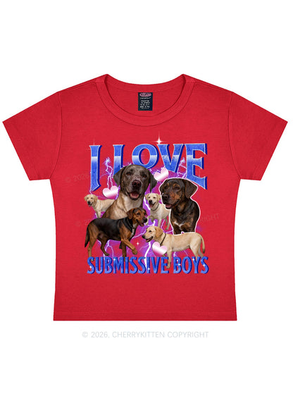 I Love S Dogs Y2K Baby Tee Cherrykitten