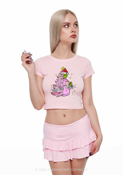 Christmas Sorta Merry Y2K Baby Tee Cherrykitten