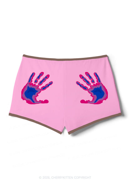 Bisexual Thermal Hands Pride Y2K Booty Shorts Cherrykitten