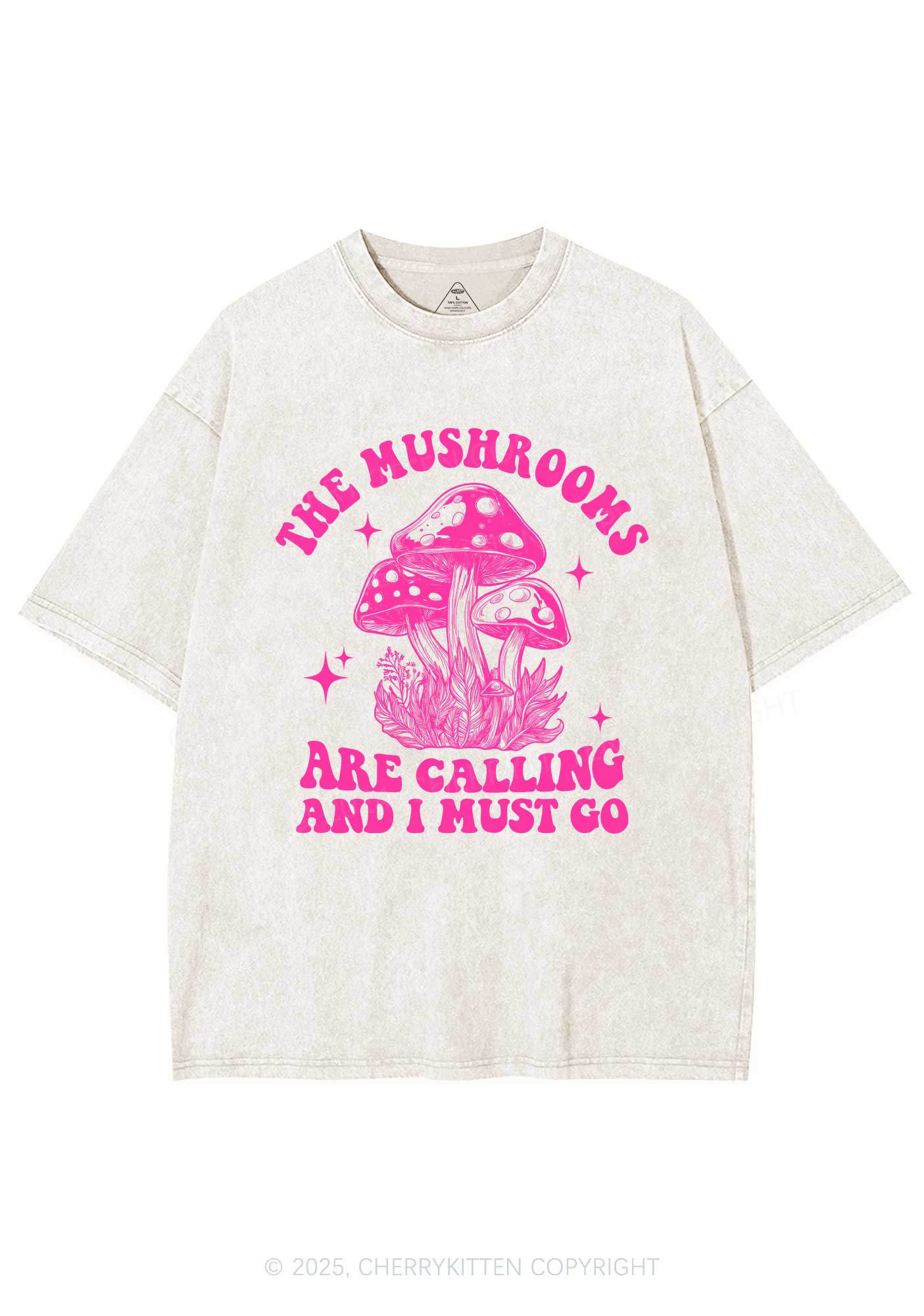 The Mushrooms Are Calling Y2K Shirts Washed Tee Cherrykitten