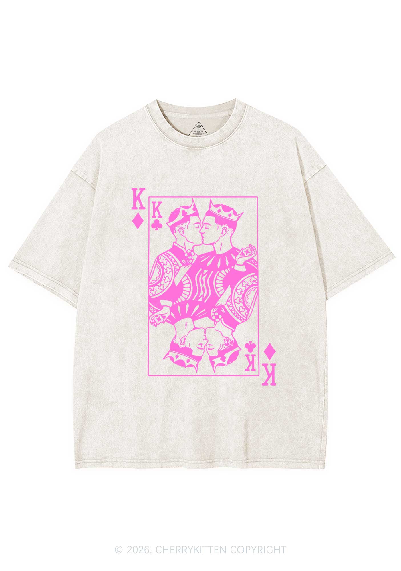 Pink Gay King Pride Y2K Shirts Washed Tee Cherrykitten