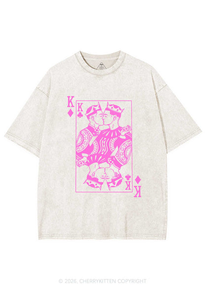Pink Gay King Pride Y2K Shirts Washed Tee Cherrykitten