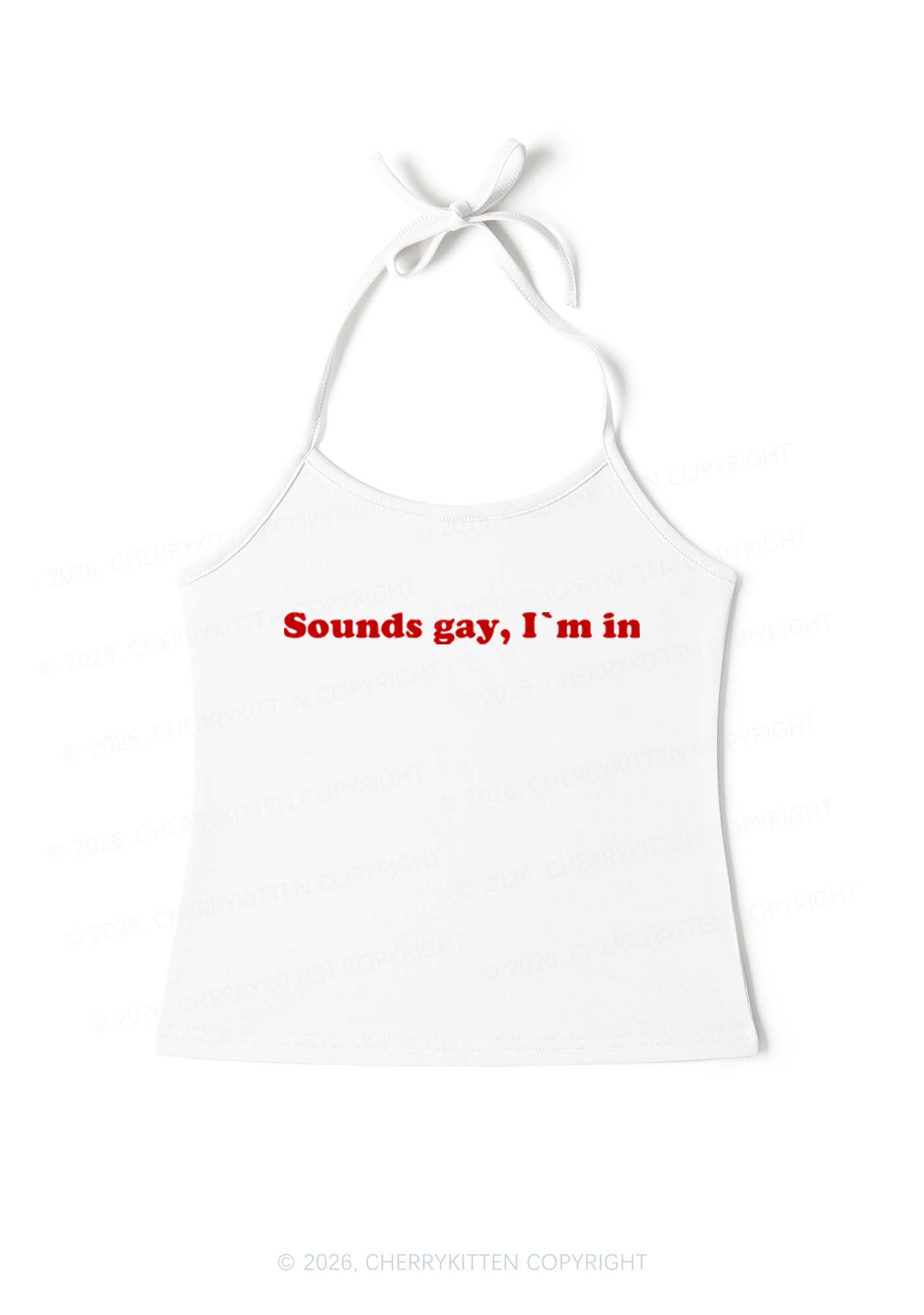 Sounds Gay Pride Y2K Halter Neck Cami Cherrykitten
