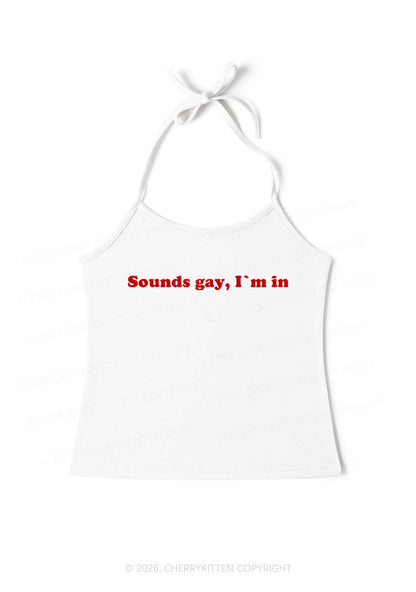Sounds Gay Pride Y2K Halter Neck Cami Cherrykitten