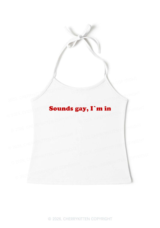 Sounds Gay Pride Y2K Halter Neck Cami Cherrykitten