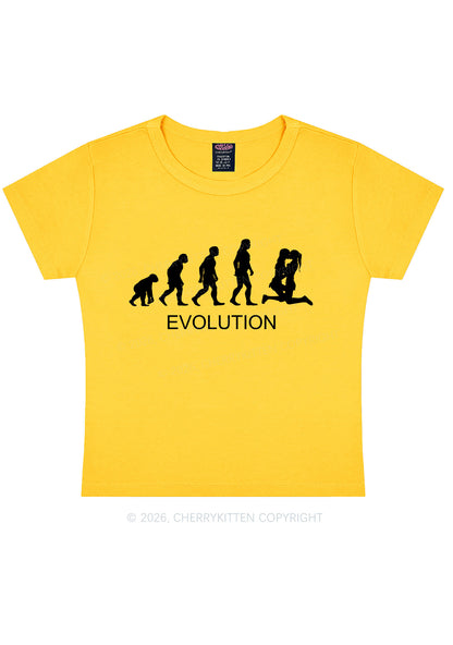 Lesbian Evolution Pride Y2K Baby Tee Cherrykitten