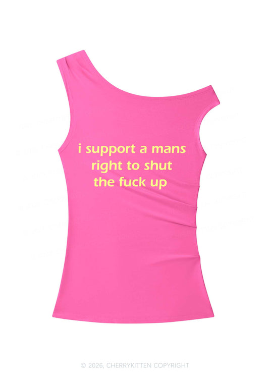 I Support A Mans Right Y2K Off Shoulder Tank Top Cherrykitten