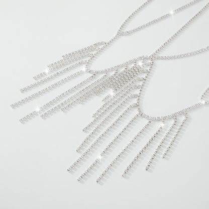 Fashion Metal Tassel Diamond Temperament Breast Chain
