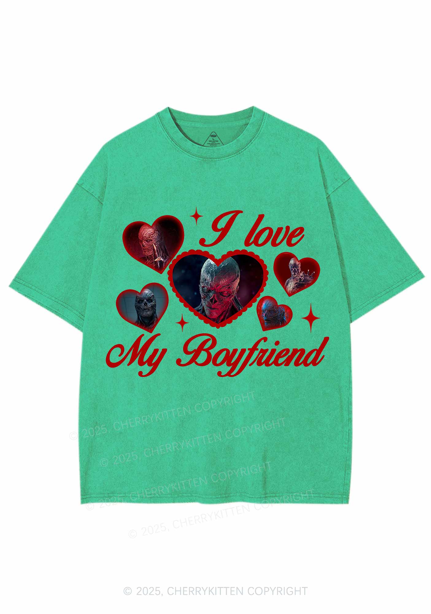I Love My Boyfriend VN Y2K Shirts Washed Tee Cherrykitten