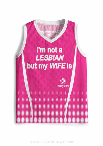 Im Not Lesbian But My Wife Is Pride Y2K Sport Jersey Tank Cherrykitten