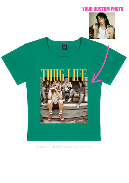Custom Girls Thug Life Y2K Baby Tee Cherrykitten