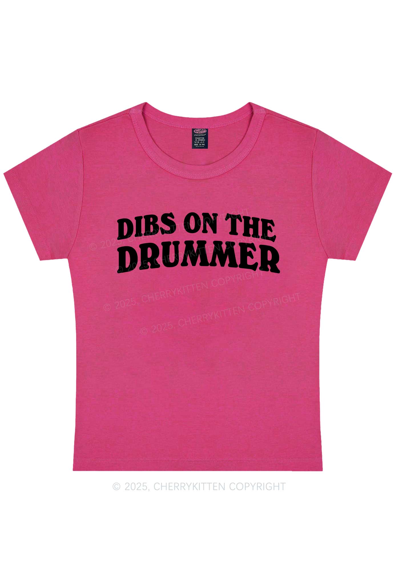 Dibs On The Drummer Y2K Baby Tee Cherrykitten