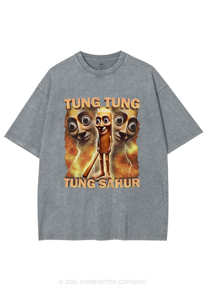Tung Sahur Italian Brainrot Shirt Y2K Shirts Washed Tee Cherrykitten