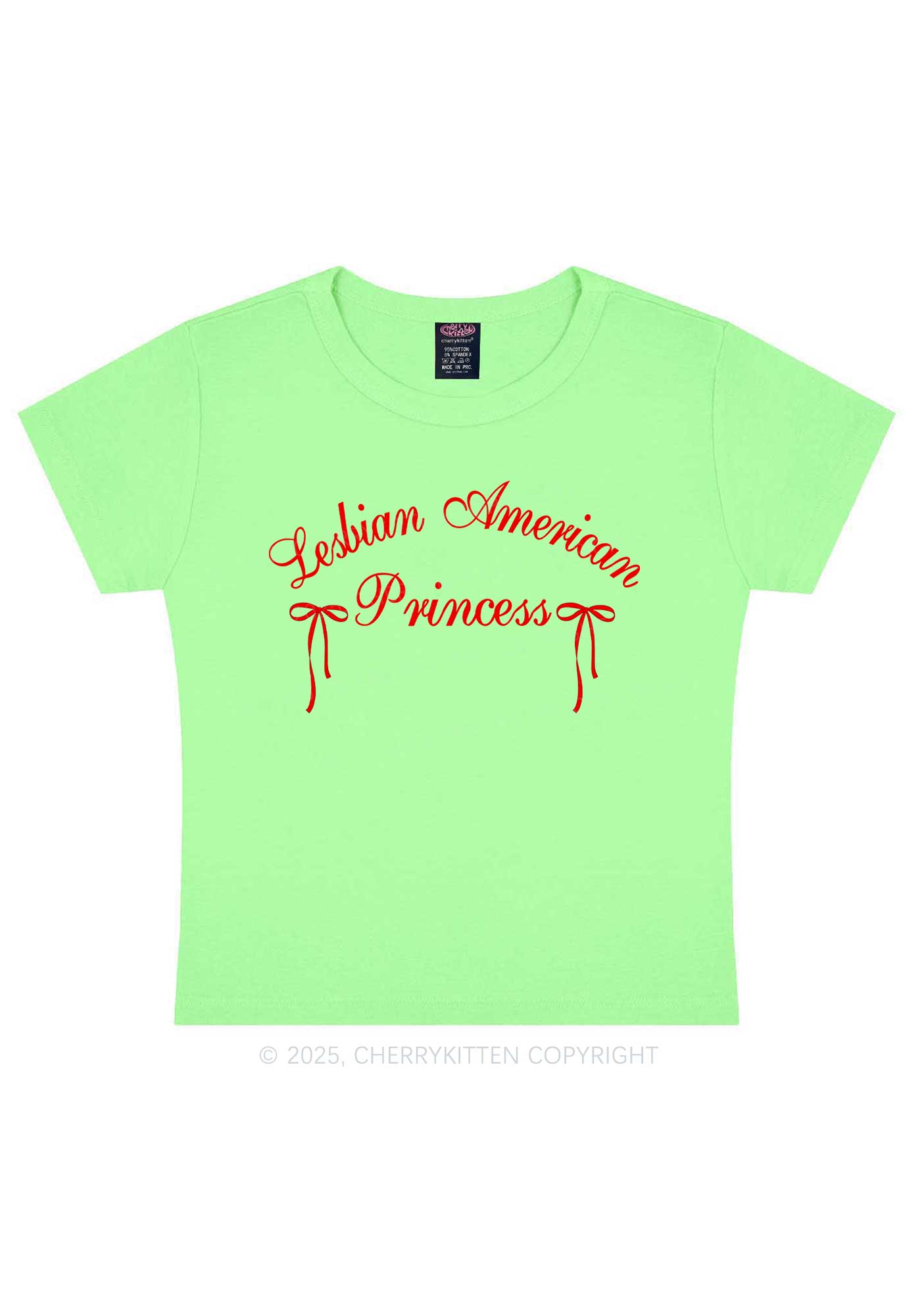 Lesbian American Princess Y2K Baby Tee Cherrykitten