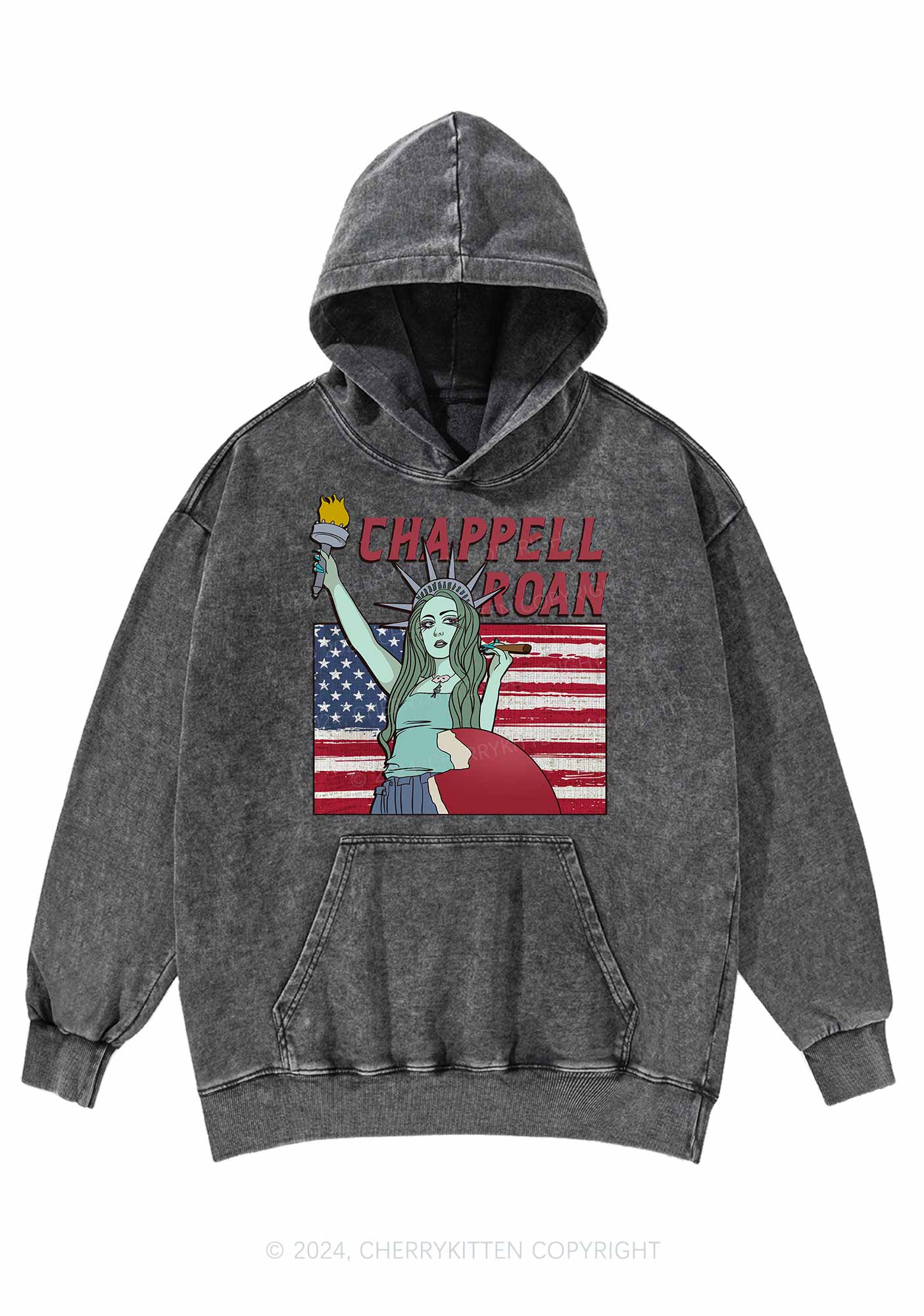 CR Statue Y2K Washed Hoodie Cherrykitten