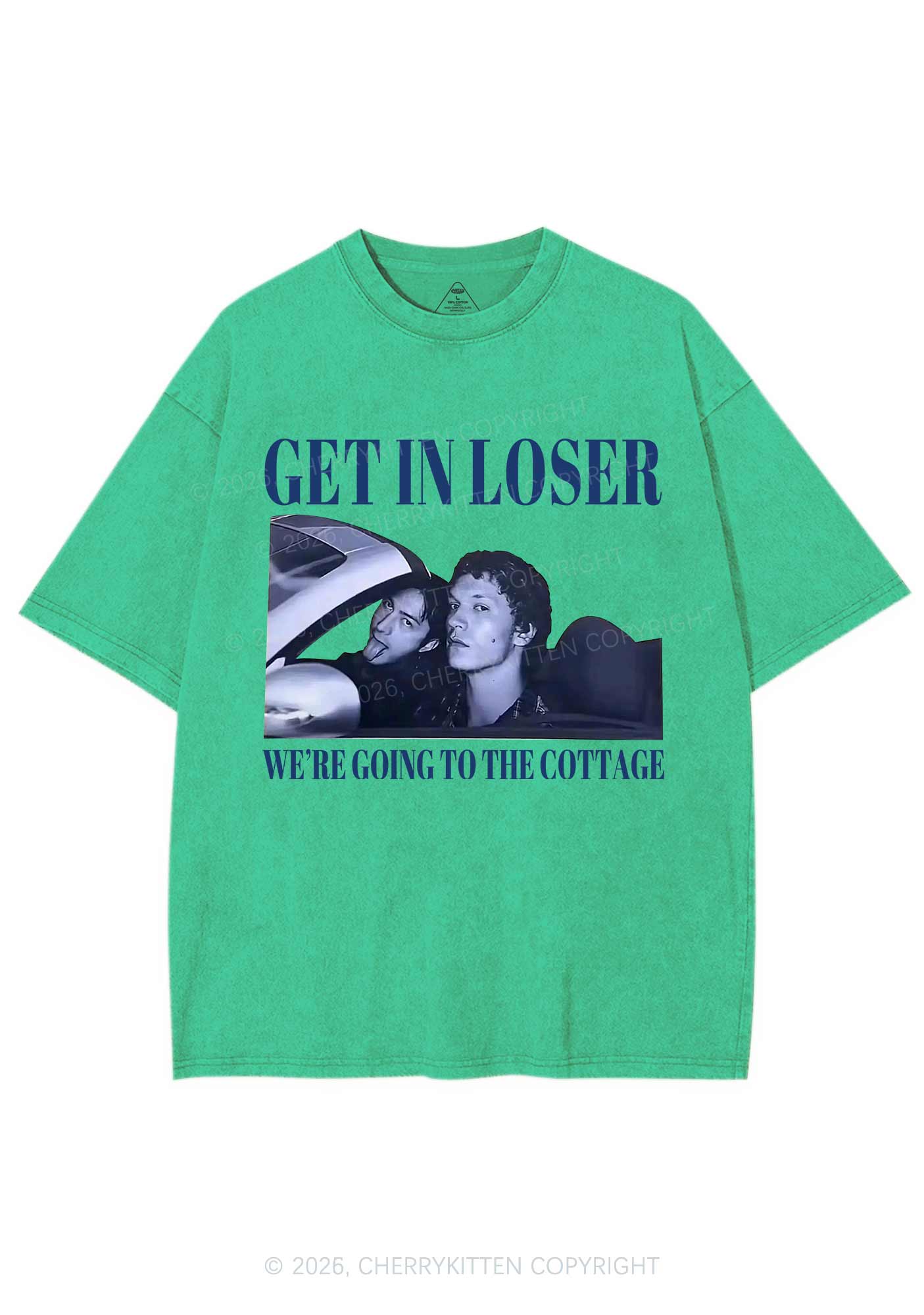 Get In Loser HR Y2K Shirts Washed Tee Cherrykitten