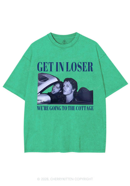 Get In Loser HR Y2K Shirts Washed Tee Cherrykitten