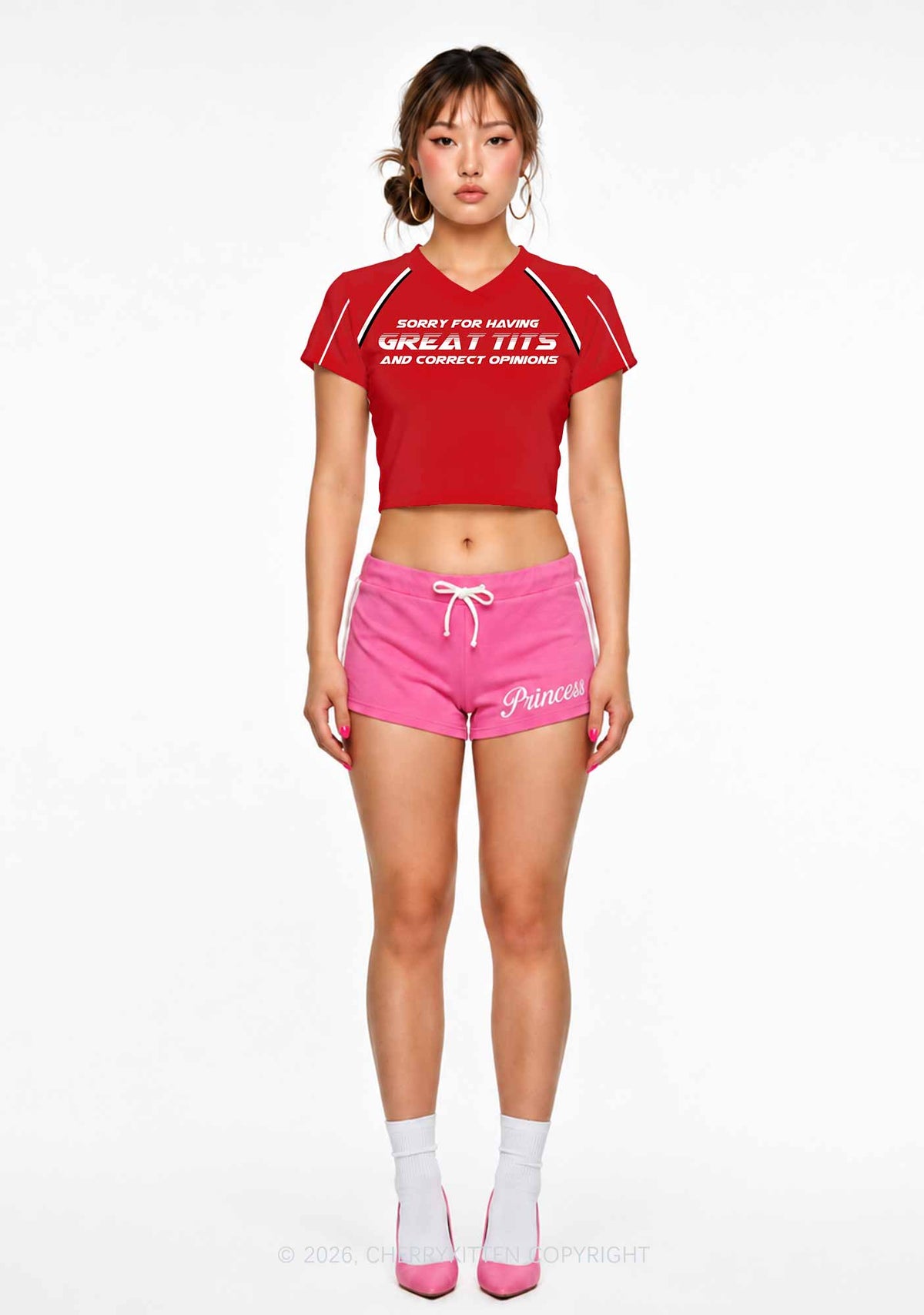 Sorry For Having Correct Opinions Y2K Crop Football Jersey Shirts Cherrykitten