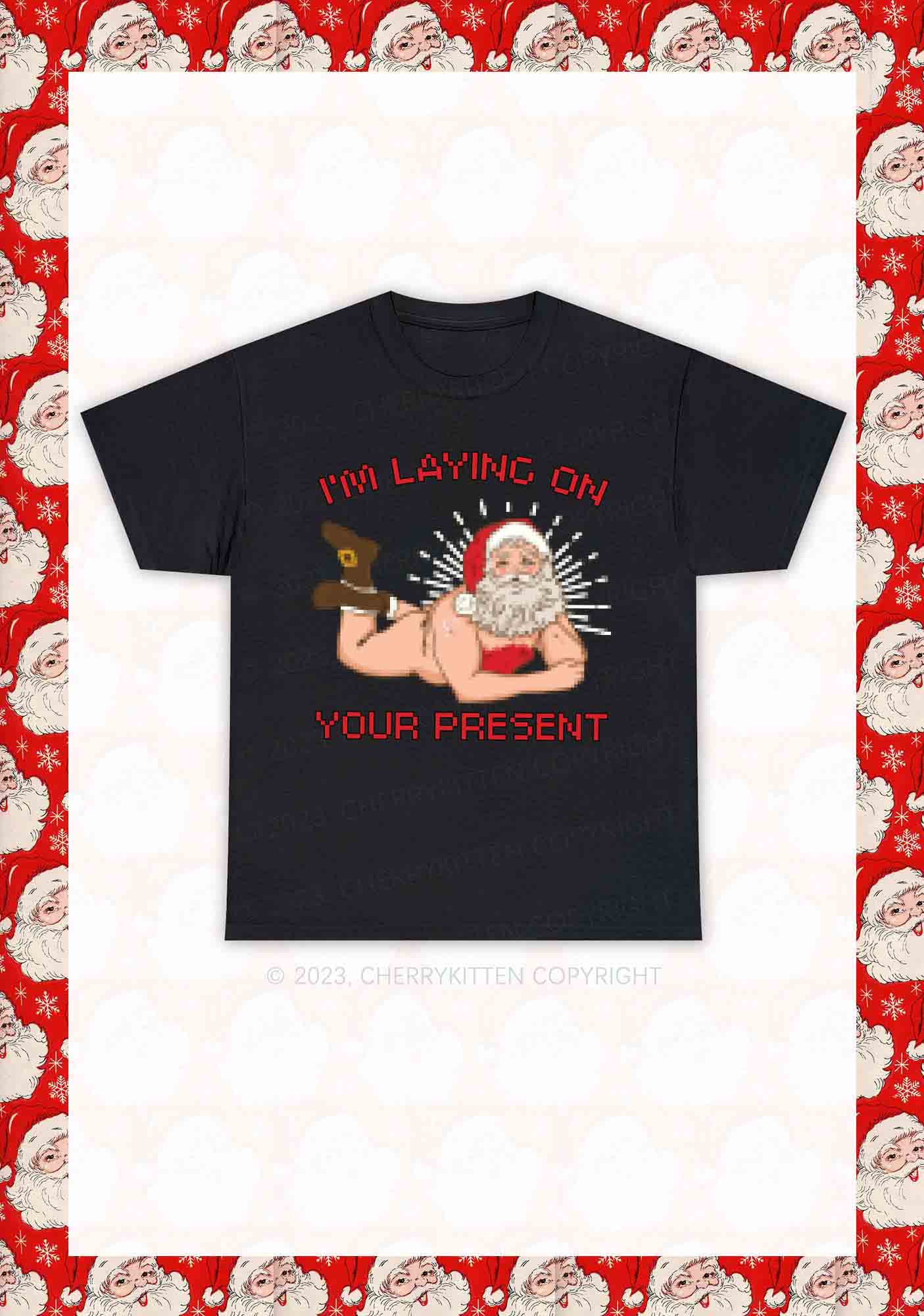 I'm Laying On Your Present Christmas Y2K Chunky Shirt Cherrykitten
