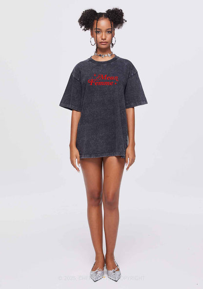 Mean Femme Pride Y2K Shirts Washed Tee Cherrykitten