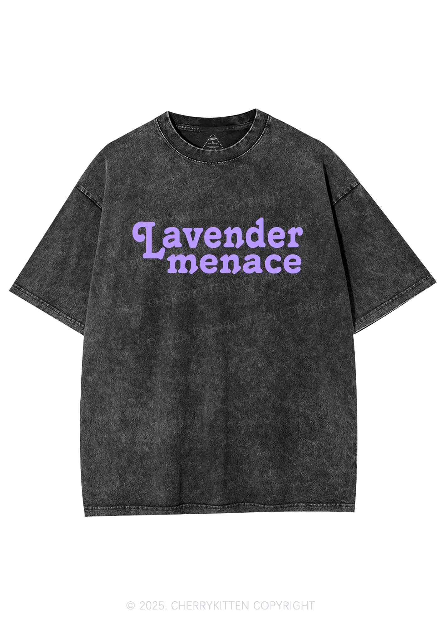 Lavender Menace Y2K Shirts Washed Tee Cherrykitten