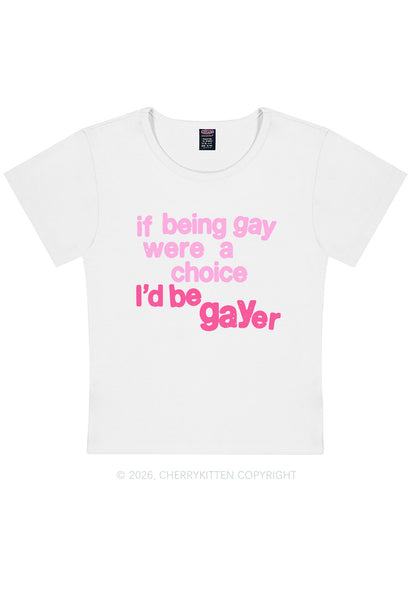 I Would Be Gayer Pride Y2K Baby Tee Cherrykitten