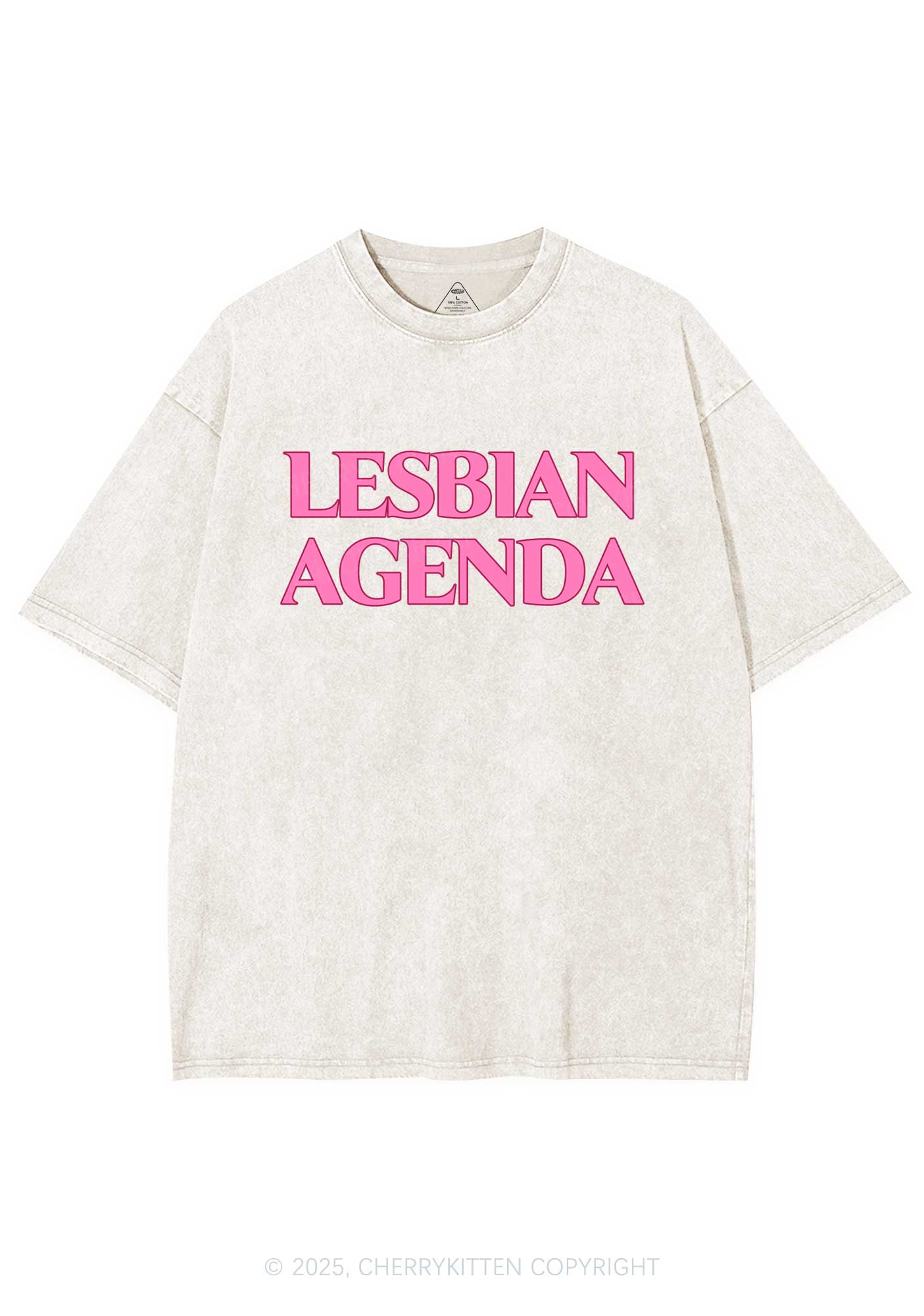Lesbian Agenda Y2K Shirts Washed Tee Cherrykitten