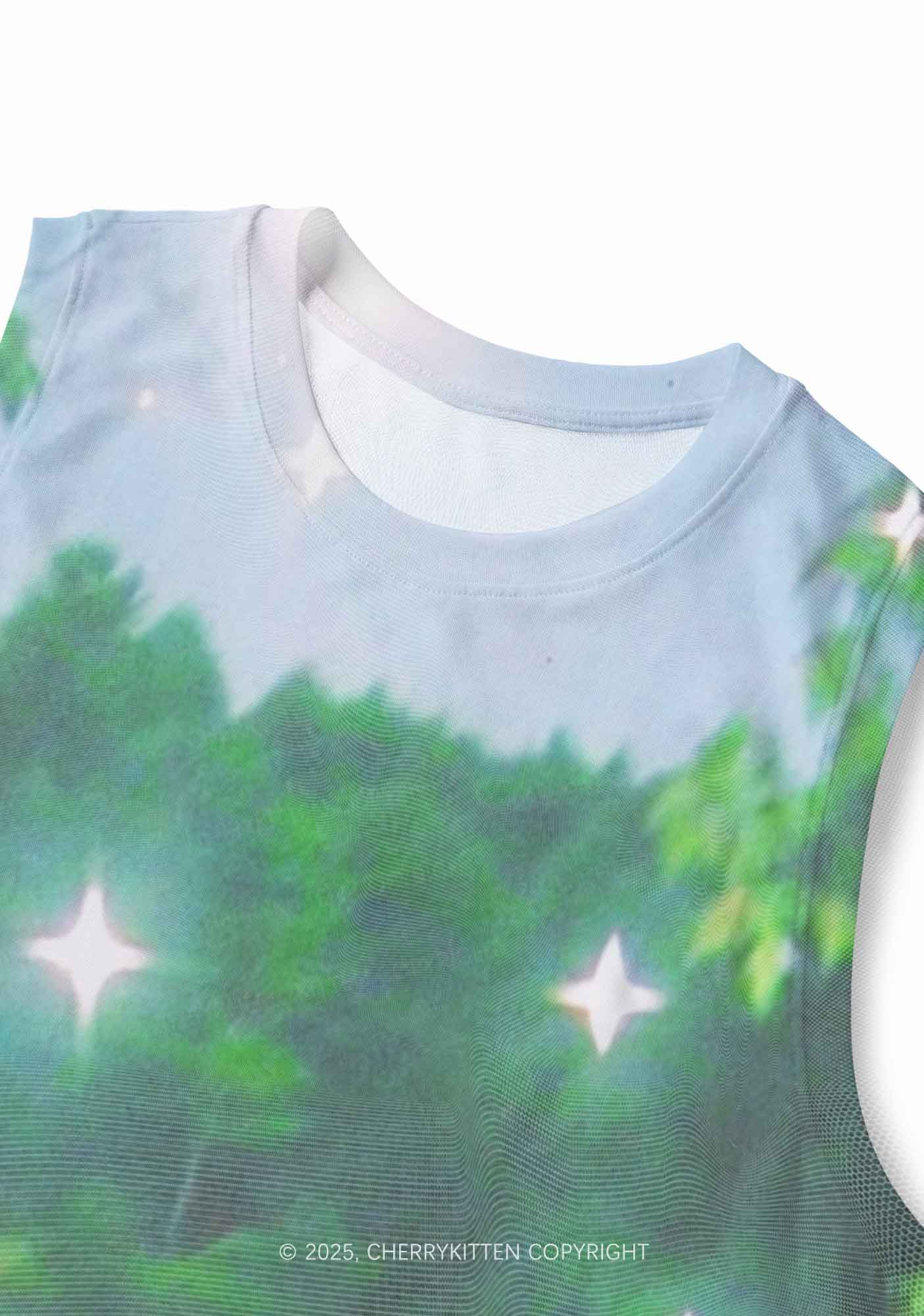 Forest Lake Y2K Mesh Muscle Tank Cherrykitten