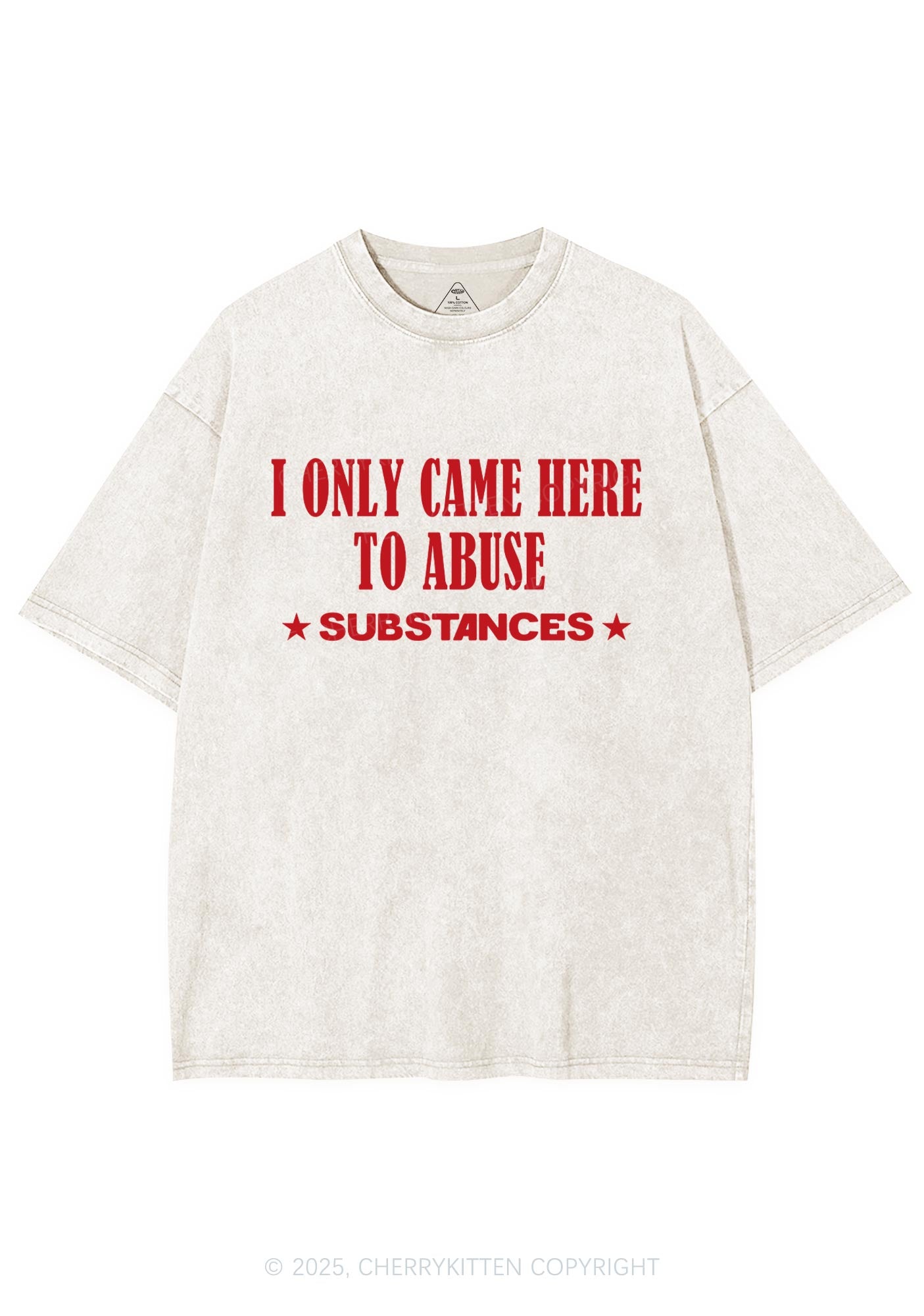Abuse Substances Y2K Shirts Washed Tee Cherrykitten